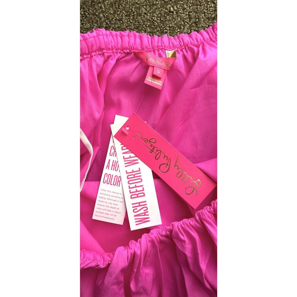 Lilly Pulitzer NWT Beatrix Top Plumeria Pink Size S Off Shoulder or On 008738 - Picture 3 of 9